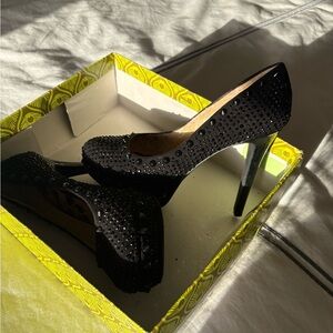 Gianni Bini Black Crystal-Embellished Clubbing High Heel Pumps 5 Inch